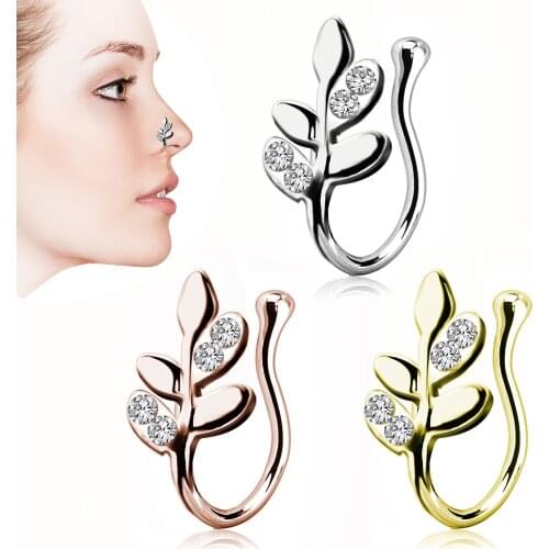 1Pcs Fake Nose Ring Clip On Nose Ring Faux Nose Ring Fake Piercings Tragus Earrings Simple Nose Ring 2021 Fashion Jewelry Gift