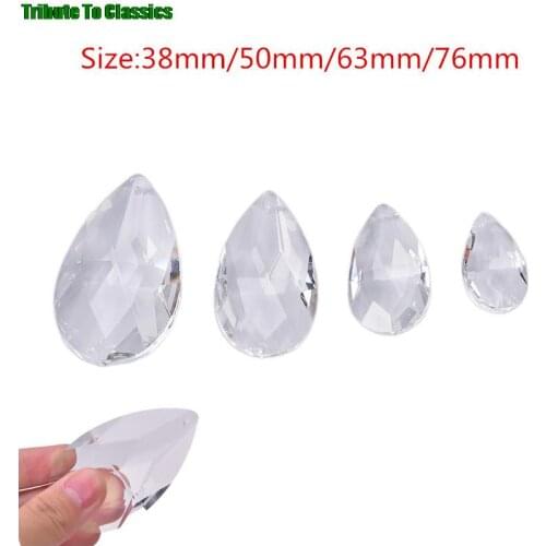 1pc Clear Chandelier Glass Crystals Lamp Multi Faceted Bead Transparent Hanging Drops Pendants 38mm/50mm/63mm/76mm