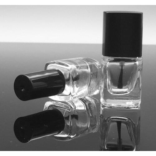 200pcs 5ml Square nail polish bottle bottles with white black lid,Small Glass Nail Polish Bottle