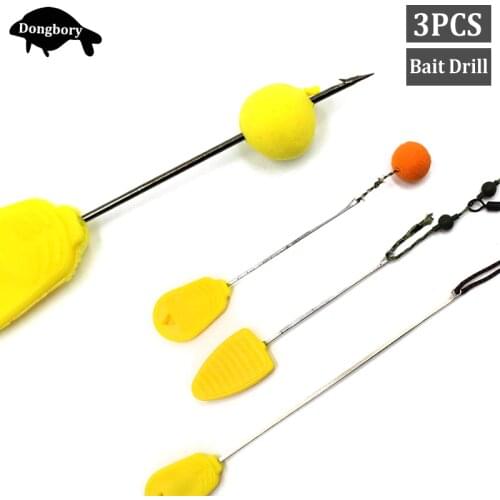 3PCS Carp Fishing Tools Rigging Baiting Needles Crochet Hook Stringer Needles Boillie Drill Needle for Fishing Lure Baits Tackle