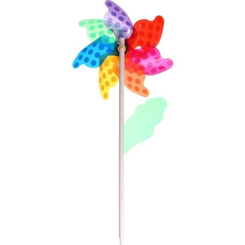 45cm Wood Garden Yard Party Windmill Wind Spinner Ornament Decoration Kids Toys