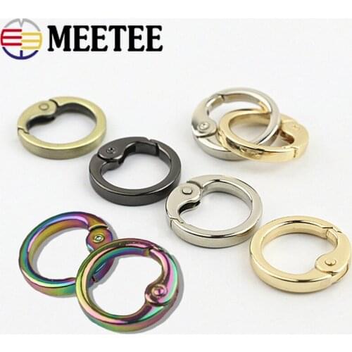 5/10pcs ID20mm Open Spring Ring Metal O Rings Spring Clasp Round Keyring Hook BuckleDIY Bag Belt Strap Buckles Snap Clasp Clip