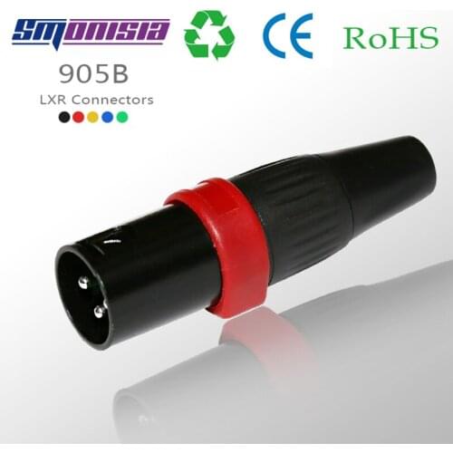 Smonisia 50pcs XLR Male Plug 905B Colorful Ring Multicolor Audio Balanced Connector High Quality