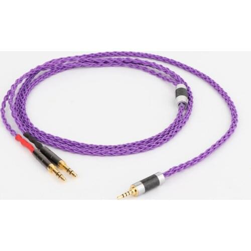 HIFI 8 Cores Silver Plated Headphone Upgrade Cables for Sundara Aventho focal elegia t1 t5p D7200 D600 D7100MDR-Z7