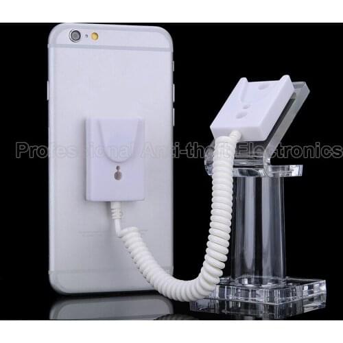 Acrylic mobile phone security display stand holder bracket with stretched pull wire box 100pcs