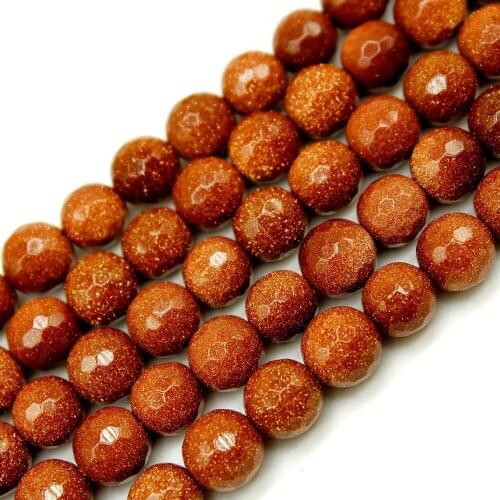 Free Shipping Natural Faceted Gold SandStone / Golden Sand Round Loose Beads 15" Strand 4 6 8 10 12 MM Pick Size