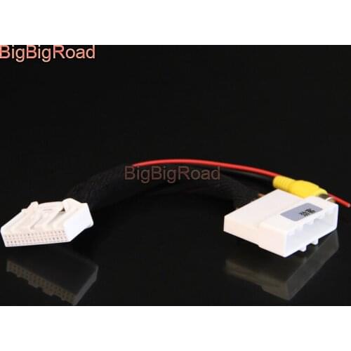 BigBigRoad Car Rear View Parking Camera Adapter Connector Wire 32pins For Nissan Kicks 2016 2017 2018 Low Version
