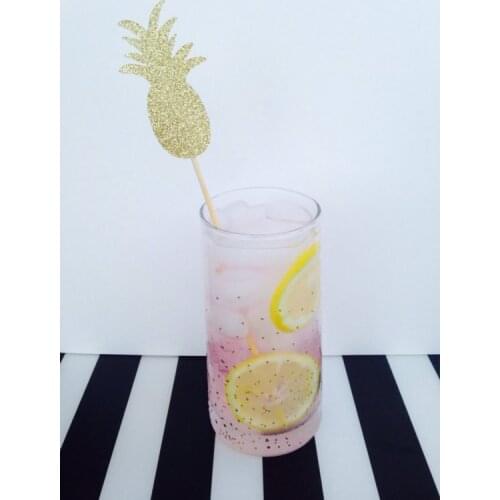 Glitter Bridal Shower Pineapple drink stir sticks food skewers wedding Valentines Day birthday party decorations