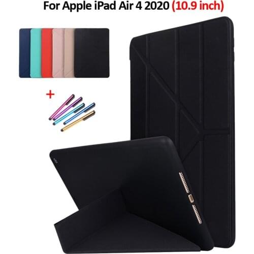 For iPad Air 4 Case Coque 10.9 Inch PU Leather Soft Silicone Back Stand Tablet For Funda iPad Air 4 2020 Case Etui Tablet Shell