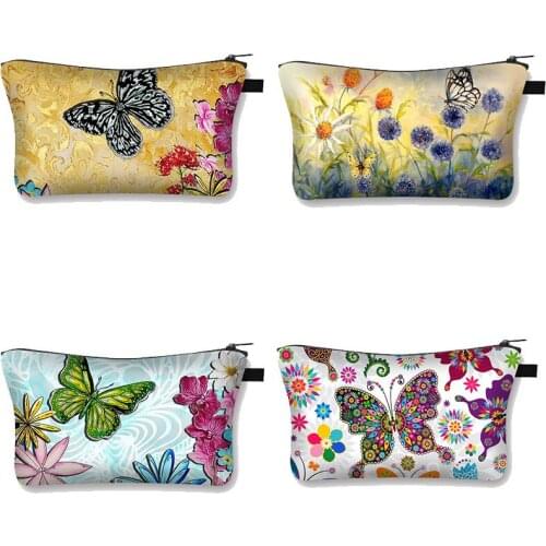 Butterfly Printed Ladies dressing Bags Woman Make Up Bag For Travel Portable Delicate girls necessary Toiletry Wrap