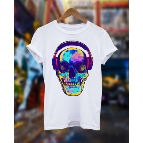 Techno Music Rave Skull T Shirt House Dj Club Dance Retro Love Acid Ibiza 2019 Summer New Men Casual Brand Shirts Top Homme Suit