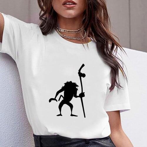 Disney The Lion King Baboon Elder Rafiki T-shirt ladies summer cartoon top T shirt fashion women white Tshirt Unisex Dropship
