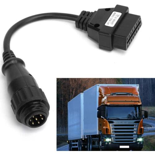 OBD II 7Pin to 16Pin Connector Cable Flexible Wear Corrosion Resistance for Trucks