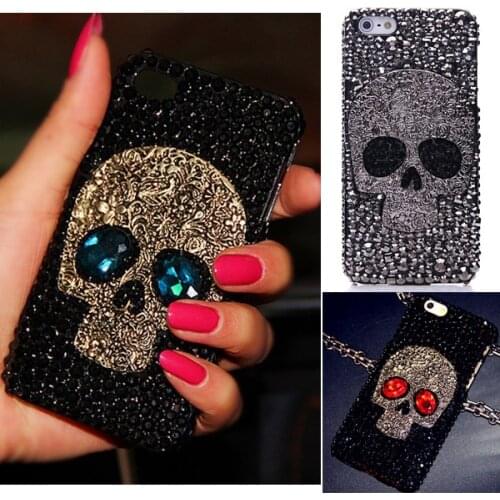 Cool 3D Skull Skeleton Eyes Bling Cases for iPhone 12 Mini 11 Pro Max XS Max XR XS X 6 6S 8 7 Plus 5s 5 SE 2020 Punk Fundas