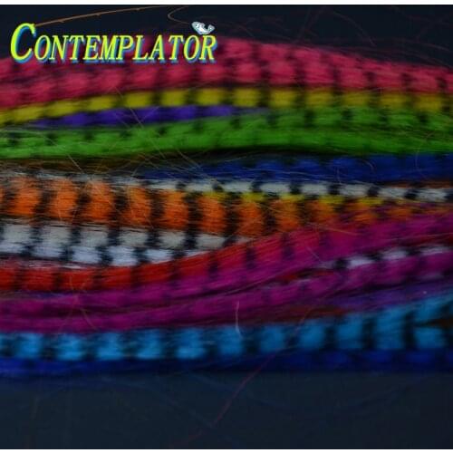 12colors Assorted Black Barred Minnow Fiber Fly Tying Materials Ultra Thin Smooth Stripe Hairs Streamers Bass Steelhead Trout