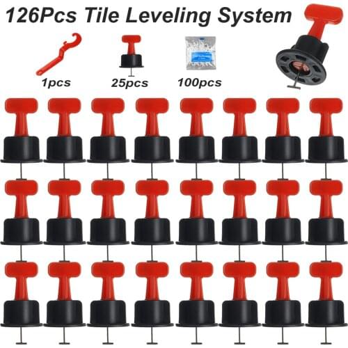 126Pcs Flat Ceramic Floor Wall Construction Tools Reusable Tile Leveling System Kittile Leveling System Kit For Tile
