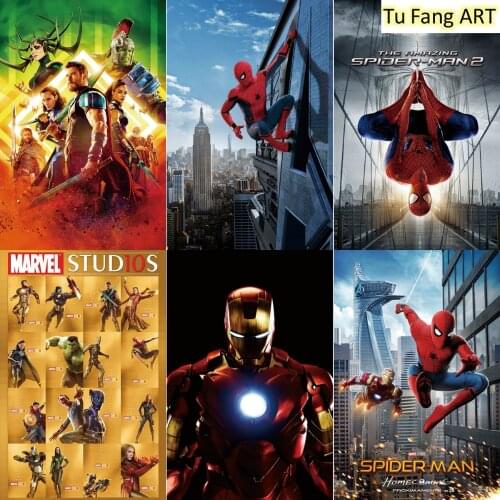 Marvel Movie Canvas Painting Wall Art Captain America Spider-Man Posters and Prints Room Decor Pictures for Home Decoration