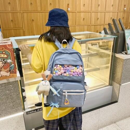 2021 New Fashion Kawaii Women Backpack Candy Colors Cute Schoolbag Shoulder Student Bag for Teenage Girls College Backpack