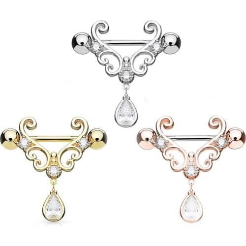 1pcs Hot Sale Cool 14G Barbell Nipple Piercing Nipple Ring Women Helix Piercing Stainless Steel Body Jewelry