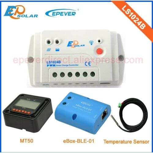 Controller with black MT50 remote meter solar mini system home use LS1024B 12v 24v auto work bluetooth function+sensor cable
