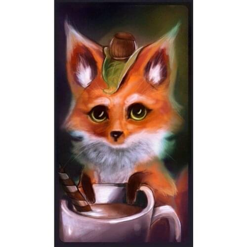 DIY 5D Diy Diamond Painting Christmas Coffee cup fox rhinestones Mosaic square Full Diamond Embroidery Cross Stitch Needlework