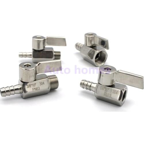 Stainless Steel 304 Mini Ball Valve Pagoda Ball Female / Male Silk Pipe Ball Valve