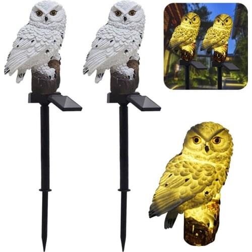 Modern Led Solar Owl Lawn Patio Floor Lamps Outdoor Garden Villa Art Deco Landscape Floor Light Owl Ground Plug Standing Lamp