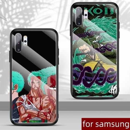 For Samsung A20 A30 A50 A70 Anime One Piece Zoro Cover for Galaxy Note 8 9 10 plus S8 S9 S10 S20 plus S20 Ultra S10e Glass Case