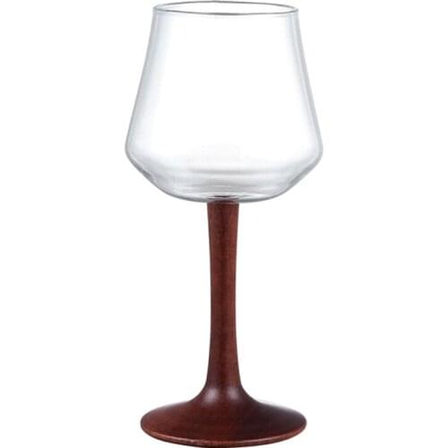 Tall Wine Glass Characteristics Wood Glasses Goblet Business Gifts Home Gift Wine Champagne Cup Glassware Home Bar