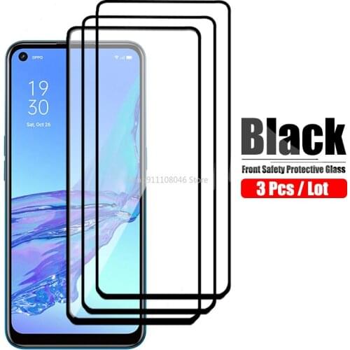 3 Pcs Full Cover Tempered Glass For OPPO A52 A72 A53 A5 A9 2020 Screen Protector 9H Protective Glass On For OPPO A92 Front Film