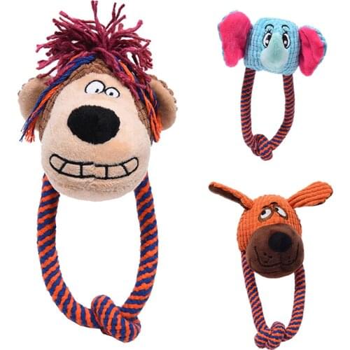 Animals Dog Chew Toys for Small Dogs Bite Resistant Squeaky Monkey Elephant Toys Interactive Squeak Puppy Dog Toy Pets Supplies