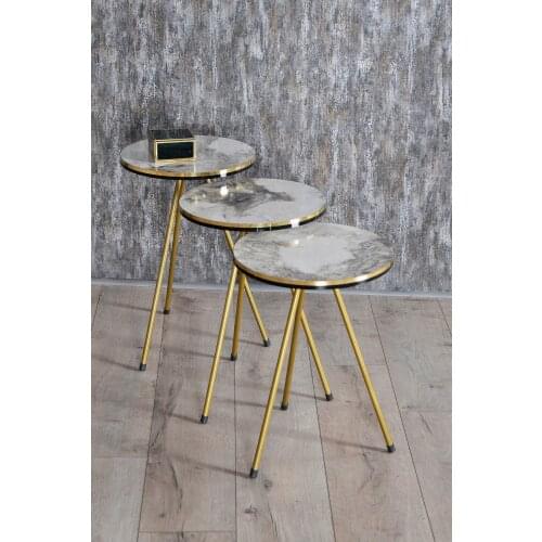 Zigon Coffee Table Ephesus Metal Foot Double Gold coffee table