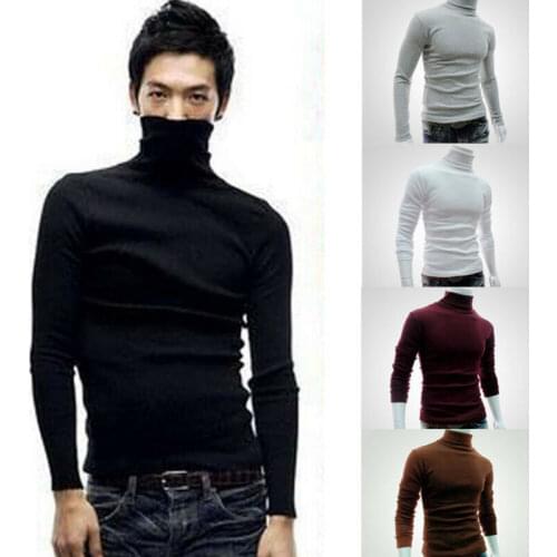 Winter Men Bottoming Sweater Knitted Roll Turtlenck Pullover Jumper Knitwear Cotton leotards Sweater undergarments