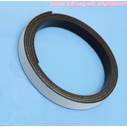 1M Self Adhesive Flexible Soft Magnet Magnetic Strip Rubber Magnets Tape for Crafts 15*1mm
