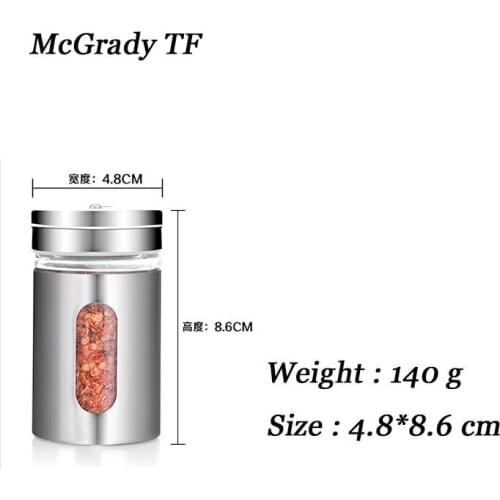 1Pcs Multifunction Kitchen Spice Jar Seasoning Condiment Jar bottle Stainless Steel Glass Seasoning Cans Cooking Tools