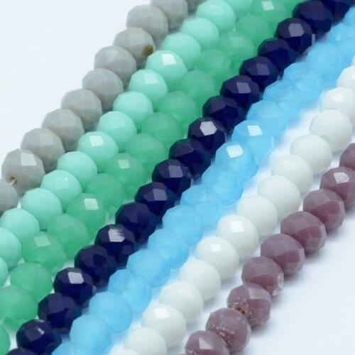 10 Strand 4x3mm Faceted Abacus Glass Beads for jewelry making Bead Strands,Hole: 1mm; about 149pcs/strand, 18.9" F70