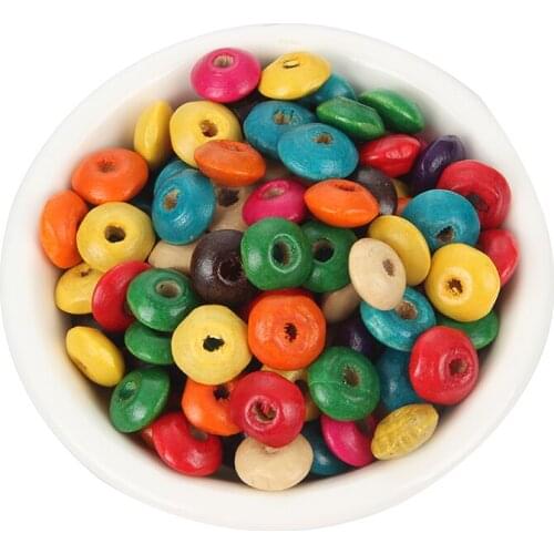 200Pcs Mixed Round Loose Space Beads For Jewelry Marking Bracelet Charm Needlework Wooden Beads DIY Accessories Jewelry Finding