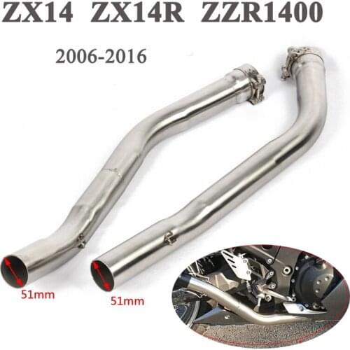 2006 2007 2008 2009 2010 2011 2012 2013 2014 2015 2016 For Kawasaki ZZR1400/ZX-14R Motorcycle Right And Left Middle Pipe