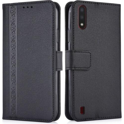 3d Embossed Leather Case for Samsung Galaxy A01 A015F 5.7'' a 01 Back Cover Wallet Case With Card Pocket
