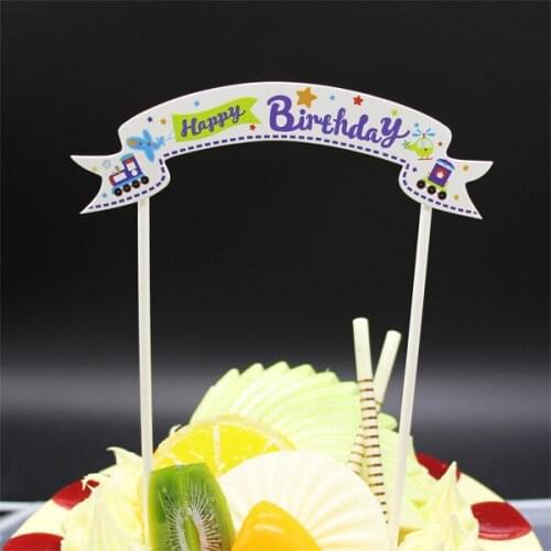 5pcs Happy Birthday Cake Flag Cake Topper Happy Birthday Banner Cupcake DIY Decoration Children Birthday Party Supplies
