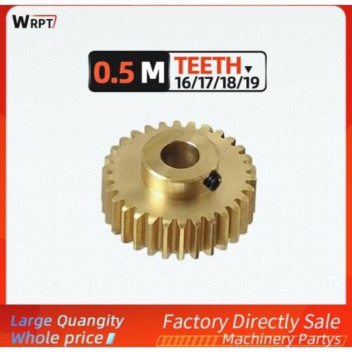 5pc Copper gear boss 0.5 mode 16 17 18 19 tooth precision 3D printer encoder miniature small modulus
