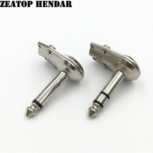 5Pcs Right Angle 6.35mm 2 3 Pole Mono Stereo Jack Plug 6.35 Pancake 1/4 inch for Guitar Phono Connector