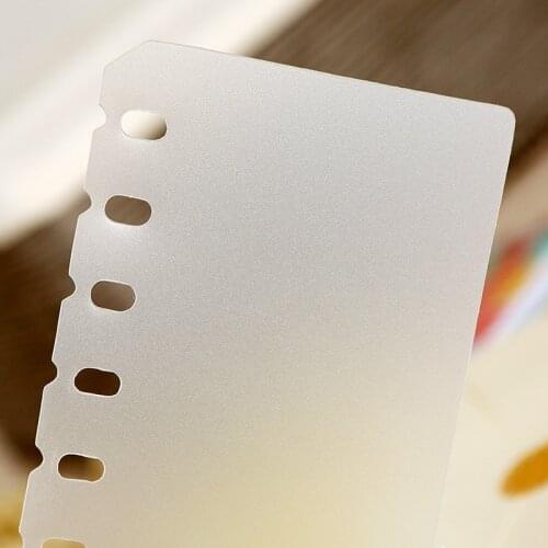 A5 A6 PP Binder Divider 6 Holes Filler Frosted Planner Inner Pages Spacer Page Separator Divider Plate for Spiral Notebook Binde