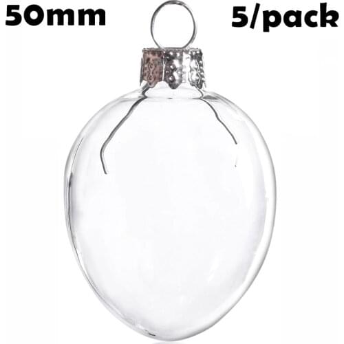 Promotion - DIY Paintable Christmas Decoration Ornament 50mm Glass Egg , 5/Pack
