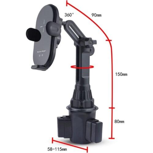 Auto Clamping 10W Car Wireless Charger Cup Phone Mount Holer with 3pcs Magnetic Plug for i-phone 12/mini Pro Cellphones