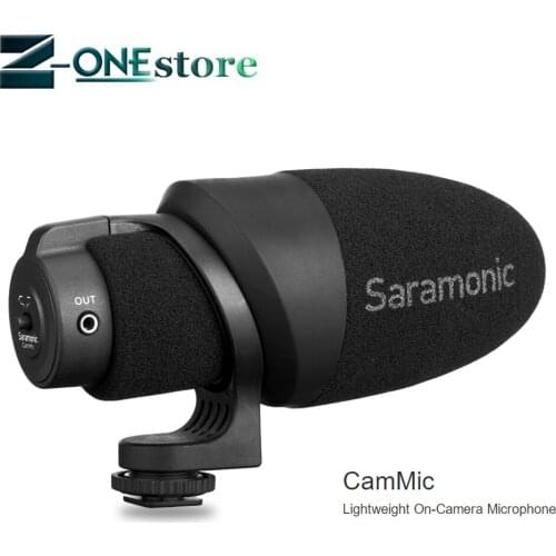 CamMic Lightweight On-camera Microphone with Integrated Shock Mount & Windscreen for DSLR Canon Nikon Cameras