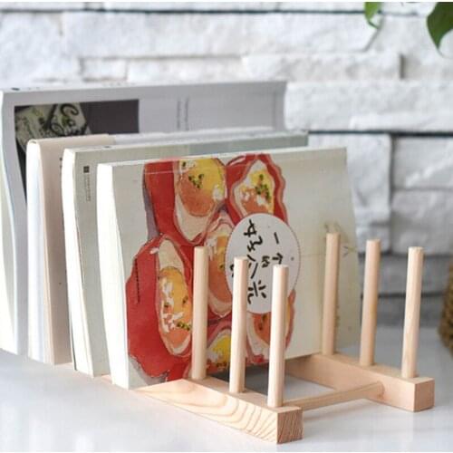 Plate Dish Wooden Drain Rack Dinnerware Storage Organizer Tray Book Cups Display Stand Drainer Holder Kitchen Cabinet Organizer