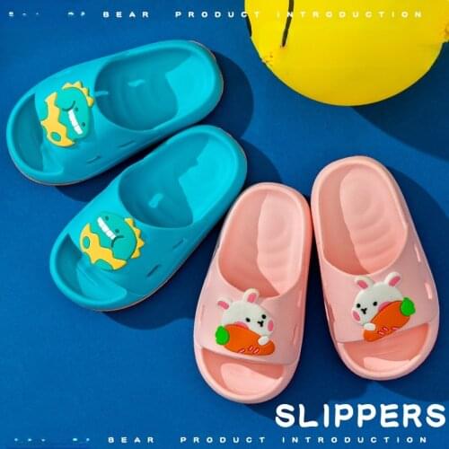 2021 childrens sandals and slippers EVA cute cartoon net red animal boys and girls ducklings dinosaur slippers summer