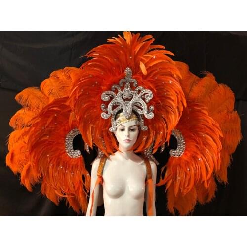 Latin dance Samba accessories Fashion exquisite headdress feathers Delicate dance shows accessories