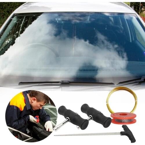 Car Windshield Remover Tool Glass Window Knife Blade Tools Repair Tool Golden Steel Wire Rope Drawing Tool Car Accessories